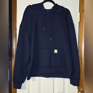 Women's L Carhartt Navy Blue Hoodie Workwear Streetwear Gorpcore